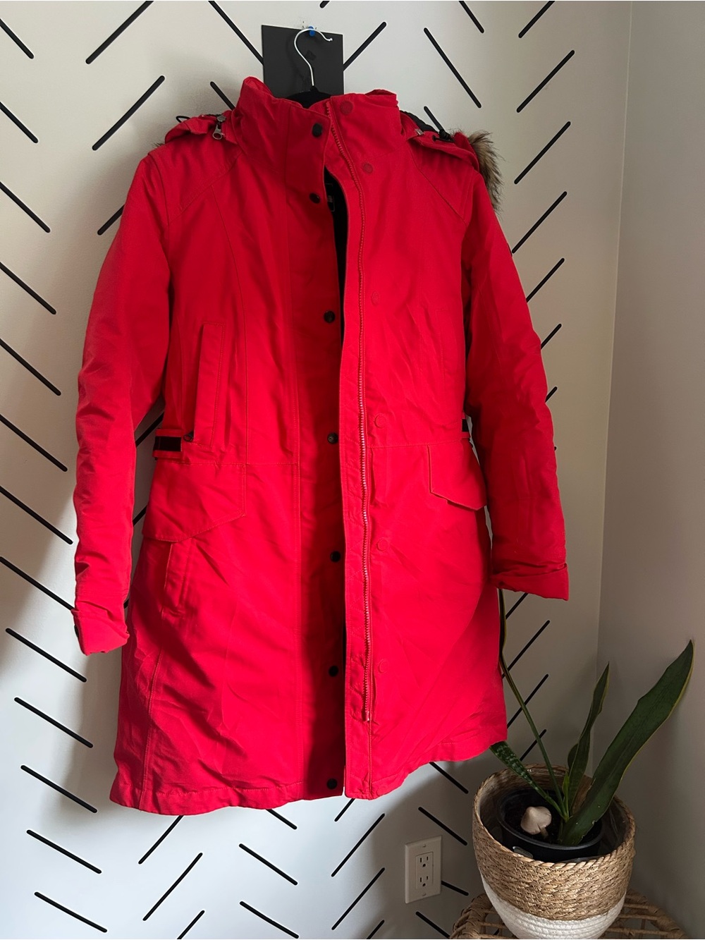 Women's North Face Arctic Parka red goose down filled